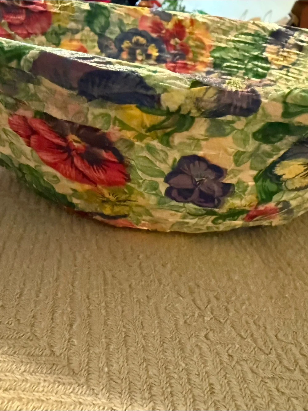 Original Use Floral Pansy Pattern Decorative Bowls in Pink, Yellow, Blue, Green